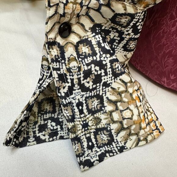 Olivaceous Sheer Snakeskin Blouse Animal Print Flowy Size Medium - Picture 5 of 8